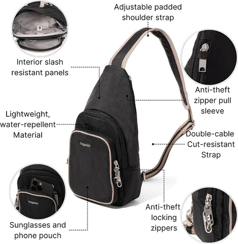 Baggallini Securtex Anti-Theft Daytripper Sling
