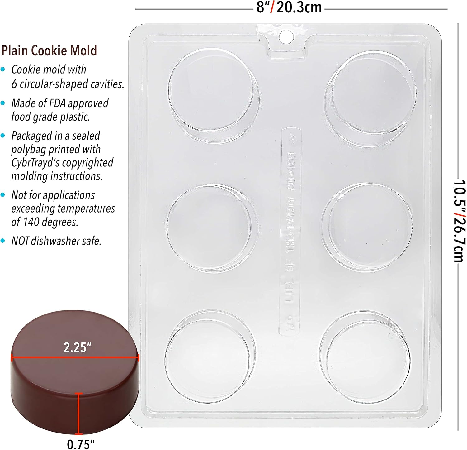Life of the Party Plain AO138 Cookie Chocolate Candy Mold