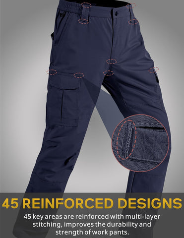 CNBQDD Mens Work Pants Ripstop Waterproof Cargo Pants for Men with 7 Pockets Tactical Hiking Pants