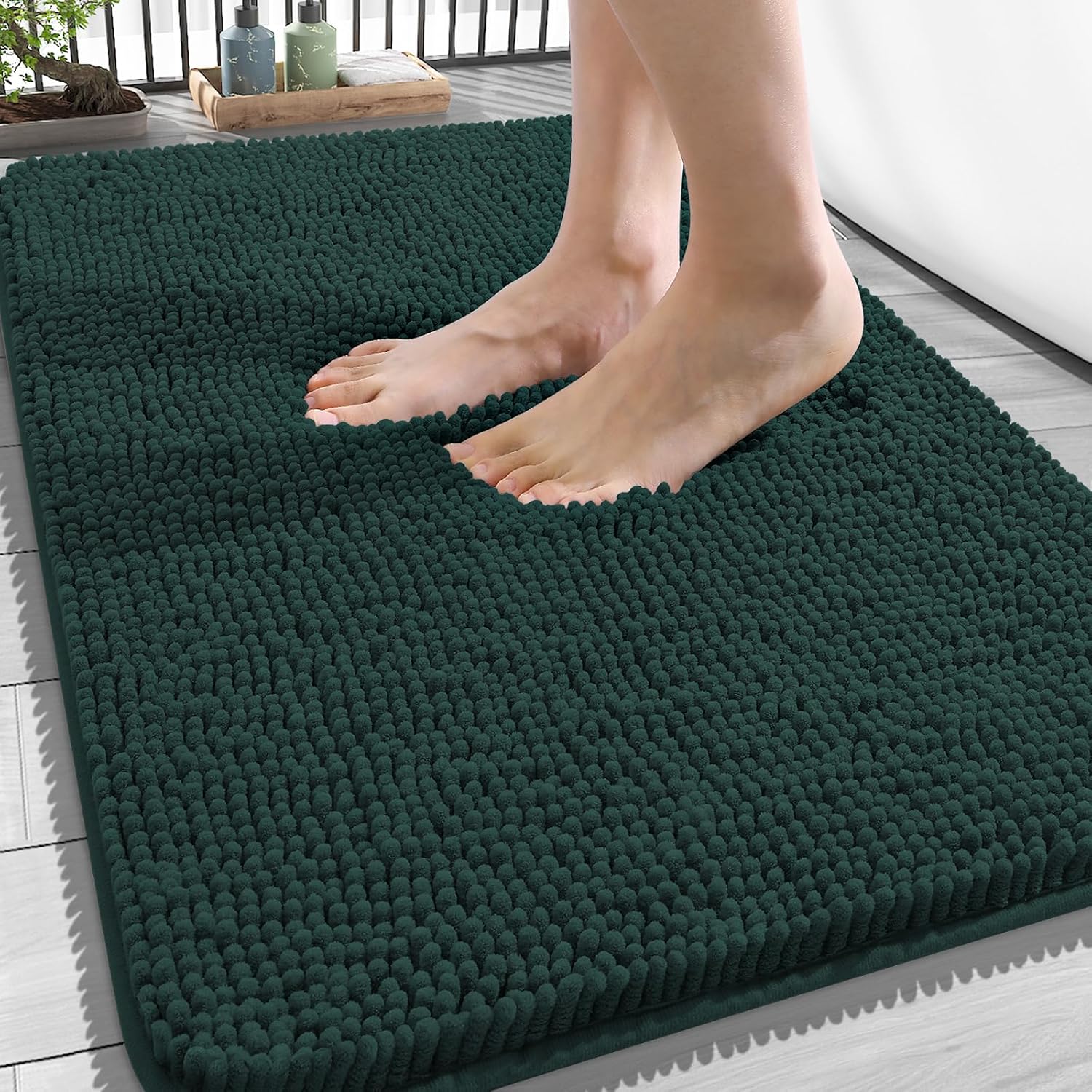 OLANLY Bathroom Rugs 34x21, Extra Soft Absorbent Chenille Bath Rugs