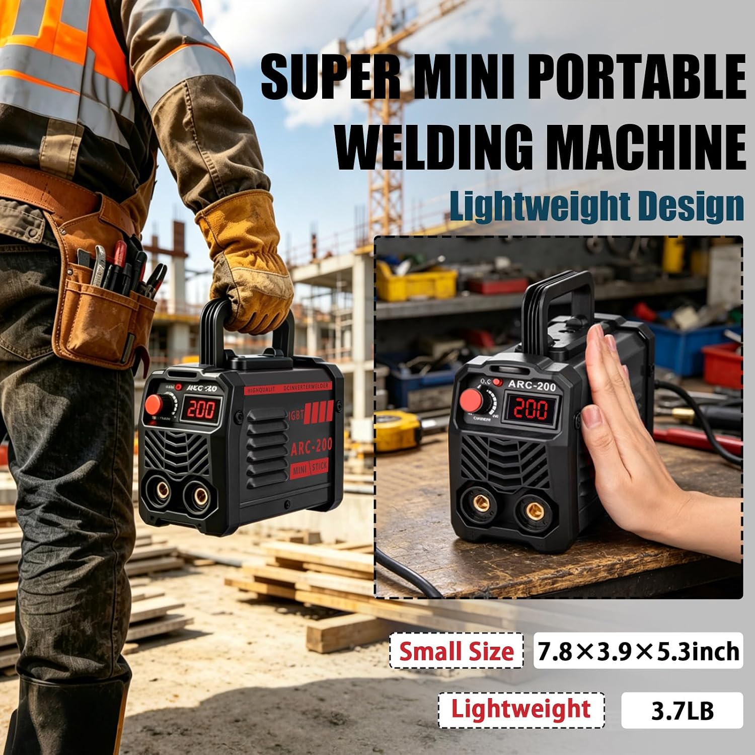 Hpoouo 200Amp 20PCS Rods Stick Welder, Super MINI Portable Welding Machine