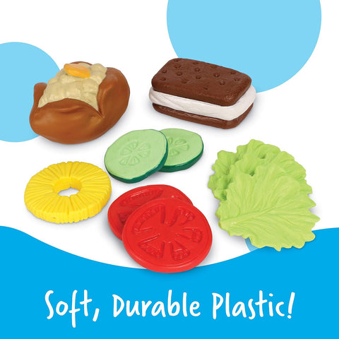 Learning Resources New Sprouts Bundle of Breakfast, Lunch and Dinner - Food Toys, Pretend and Play, Imaginative Skills, Toddlers Kitchen Toys, Fruit and Vegetable Basket, Gifts for Boys and Girls