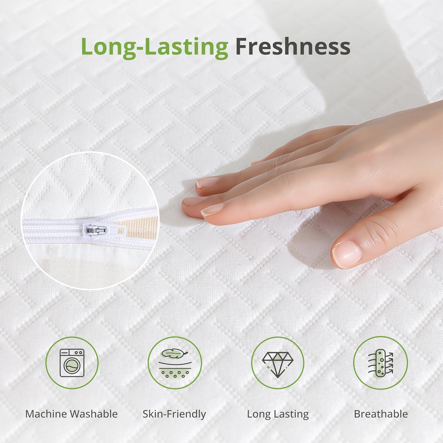 EGOHOME Twin XL Memory Foam Mattress 5 Inch, Green Tea, Bed in A Box