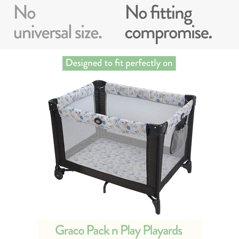 Joey + Joan Pack and Play Sheets Fitted for Graco Pack n Play Playard, 2pk