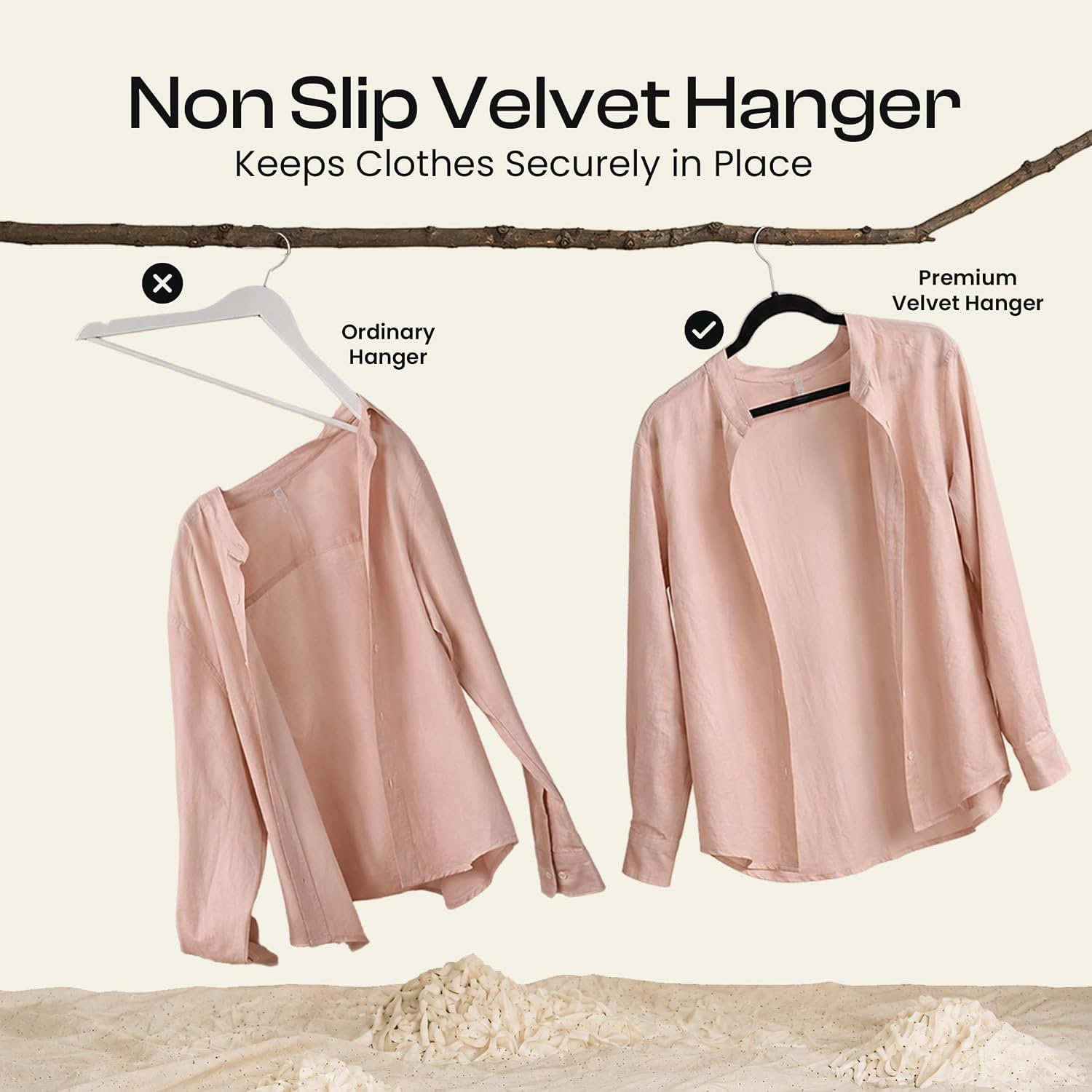 Utopia Home Velvet Hangers, Black, 20 Pack