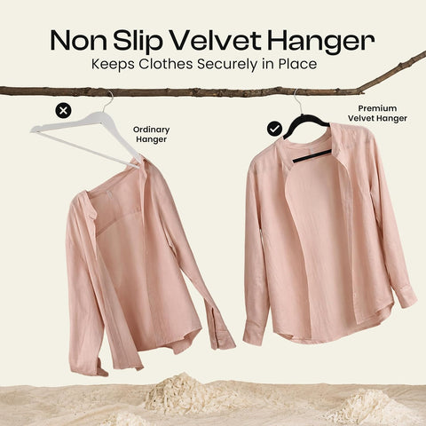 Utopia Home Velvet Hangers, Black, 20 Pack