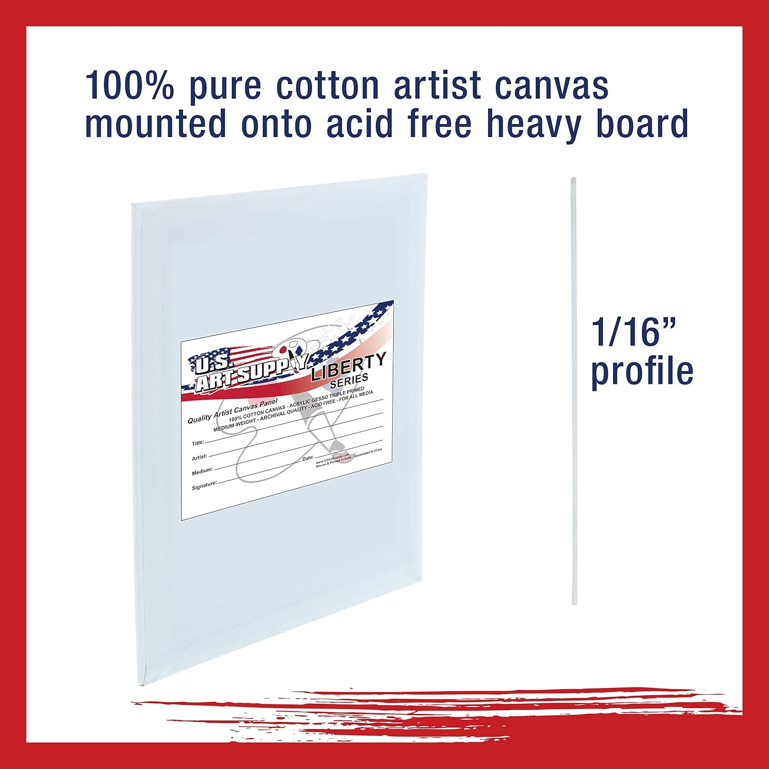U.S. Art Supply 8 X 10 Inch Art Canvas Board Panels 24 Pack - 8 Ounce
