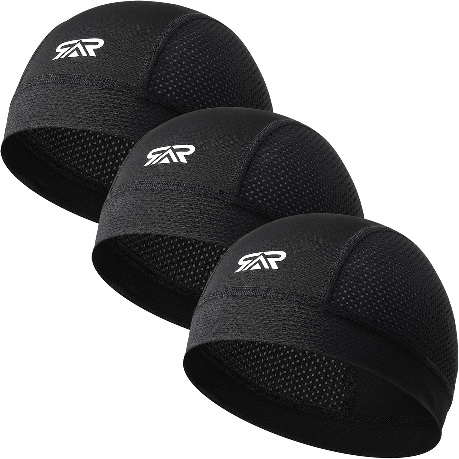3-Pack Breathable Mesh Skull Cap Sweat Control Helmet Liner