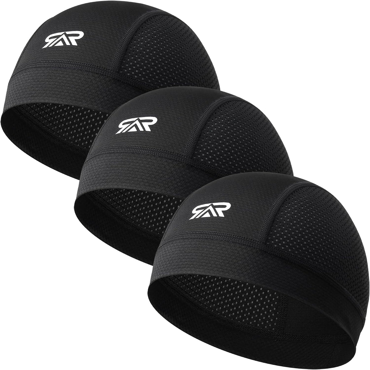 3-Pack Breathable Mesh Skull Cap Sweat Control Helmet Liner