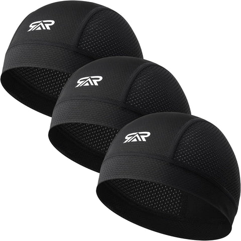 3-Pack Breathable Mesh Skull Cap Sweat Control Helmet Liner