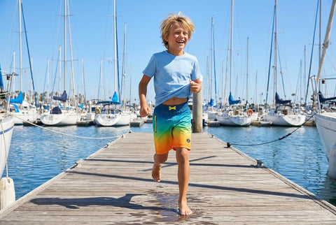 Rokka&Rolla Boys' 4-Way Stretch UPF 50+ Swim Trunks with Mesh Lining
