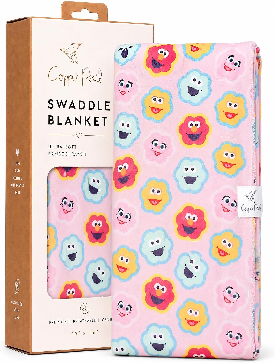 Copper Pearl Swaddle Blankets for Newborns | Soft Stretchy Receiving Blankets for Boys and Girls | Large 46 x 46 Inch Baby Blankets | Lightweight and Breathable Swaddles | Abby and Pals