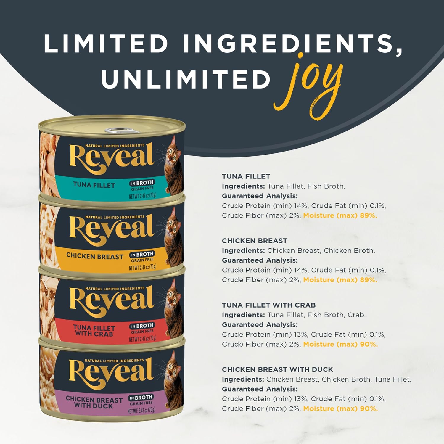 Reveal Fish & Chicken Variety in Broth Wet Cat Food 12-Pack 2.47 oz
