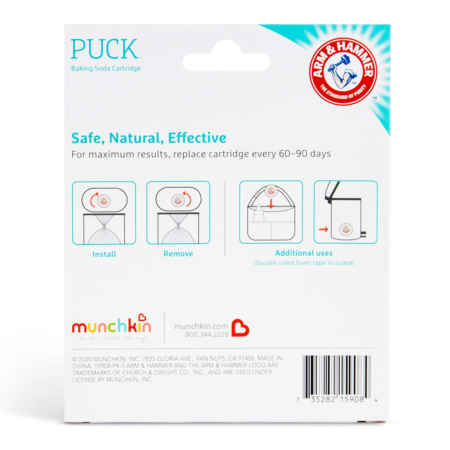 Munchkin Arm & Hammer Puck Diaper Pail Deodorizer, Lavender, 1 Count