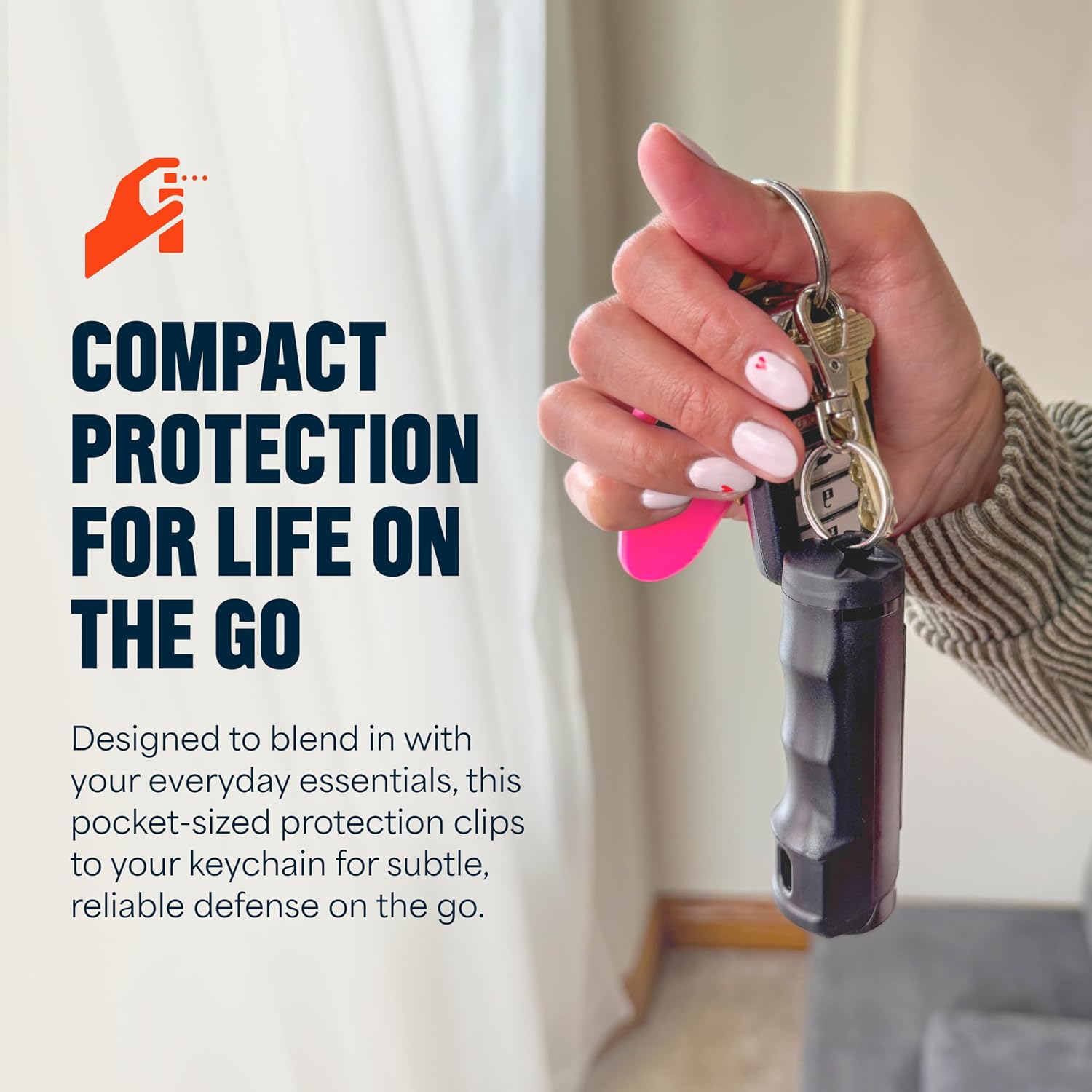 Mace Pepper Spray - Max Police Strength OC with UV Dye, Fast Flip Top, Ergonomic Grip, Clip On Keychain, 12 Feet Range, 0.42 oz Compact Model, Self Defense Pepper Spray for Women & Men