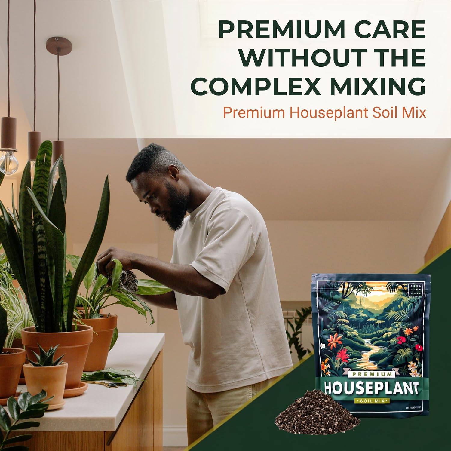 Agralife Houseplant Soil 4 Quarts Premium Organic Mix for Indoor Plants