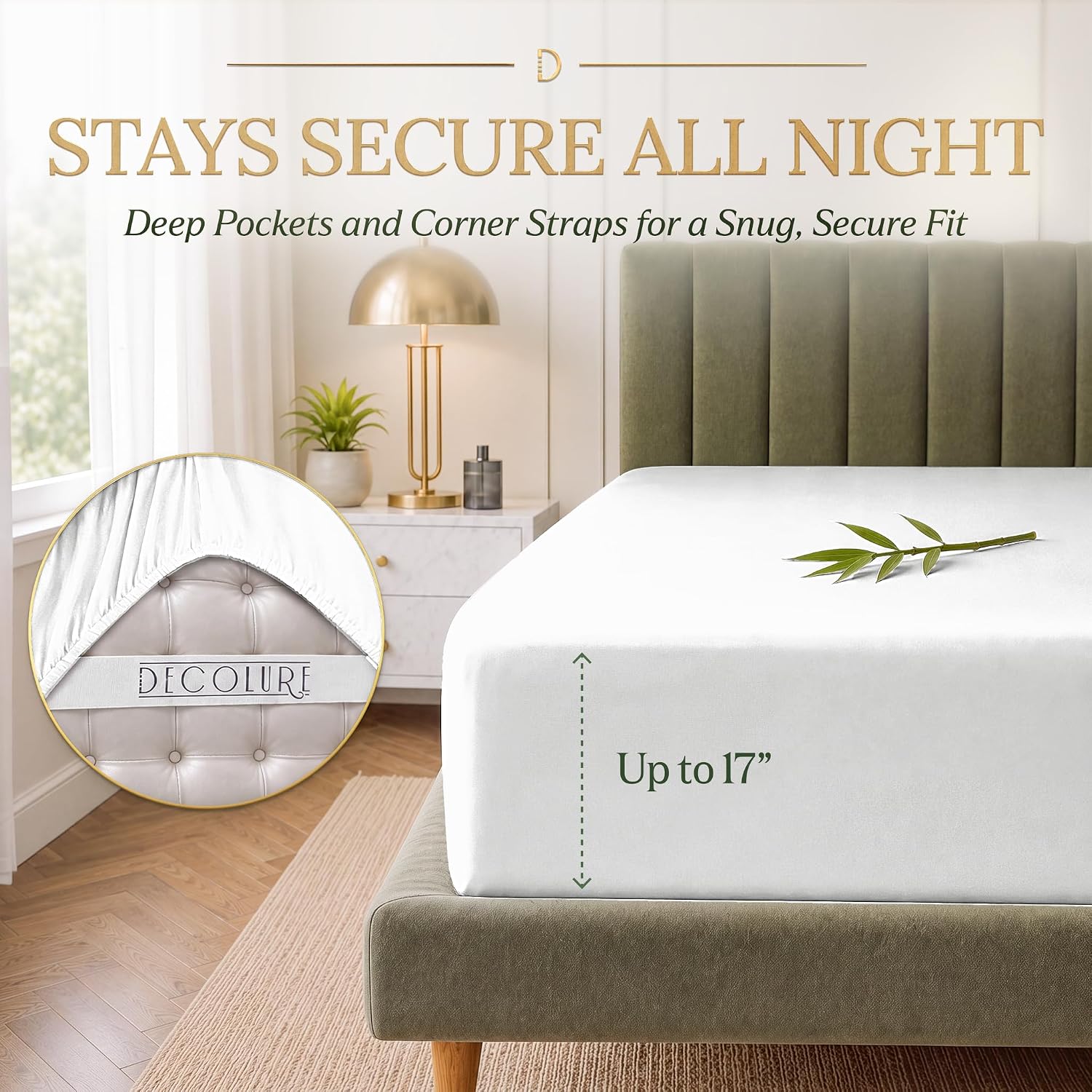 DECOLURE 100% Viscose Derived from Bamboo Sheets King Size | 6 Pc Bed Set