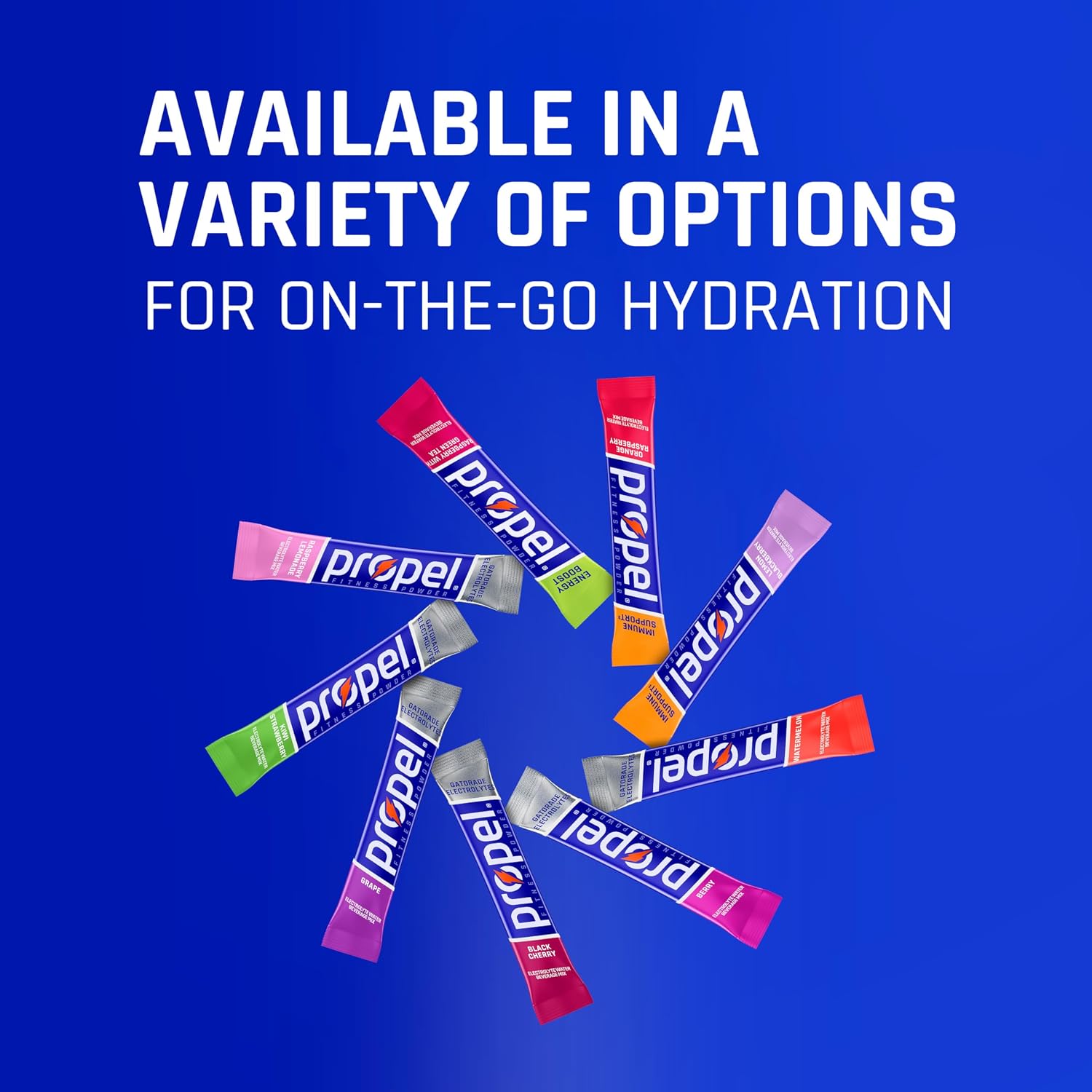 Propel Electrolyte Enhanced Water Drink Mix Powder Packets, Grape, Zero Calorie & 0 Sugar Hydration with Electrolytes and Vitamins C & E (120 Packets)