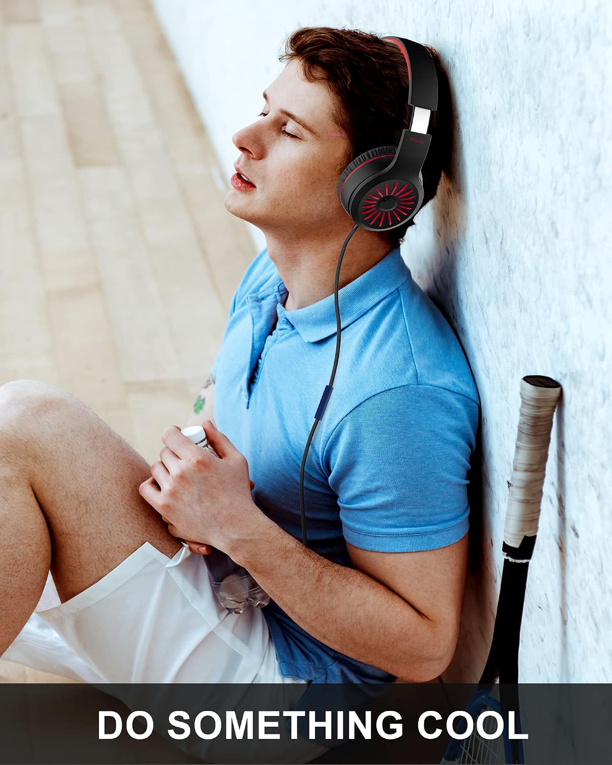 ELECDER i45 Kids Headphones Wired, On-Ear Headphones for School Teens, Red
