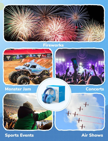 iClever Noise Cancelling Headphones for Kids, SNR 29dB Safety Noise Reduction Ear Muffs for Autism Sensory &Concentration Aid, Ear Hearing Protection for Fireworks/Event/Monster Truck/Concert