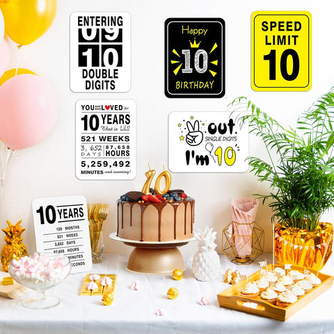 WERNNSAI 10th Birthday Party Decorations, 9PCS Wall Funny Signs, Teenagers
