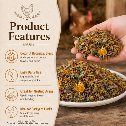 MAQIHAN 10oz Chicken Nesting Herbs - Dried Herbs Supplement for Laying Hens