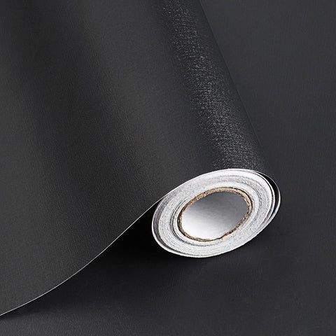 Black Peel and Stick Wallpaper Black Contact Paper Decorative Self-Adhesive Wallpaper Waterproof Removable Contact Paper for Wall Covering Furniture Cabinet Countertop Vinyl Roll 78.7"x17.7"