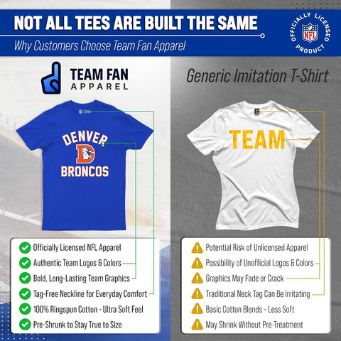 NFL Mens Womens Retro Gameday Tee, Officially Licensed Football Apparel