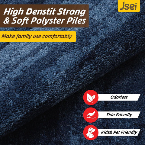 JSEI Dirt Trapper Door Mat 24"x36", Non-Slip Doormat, Blue