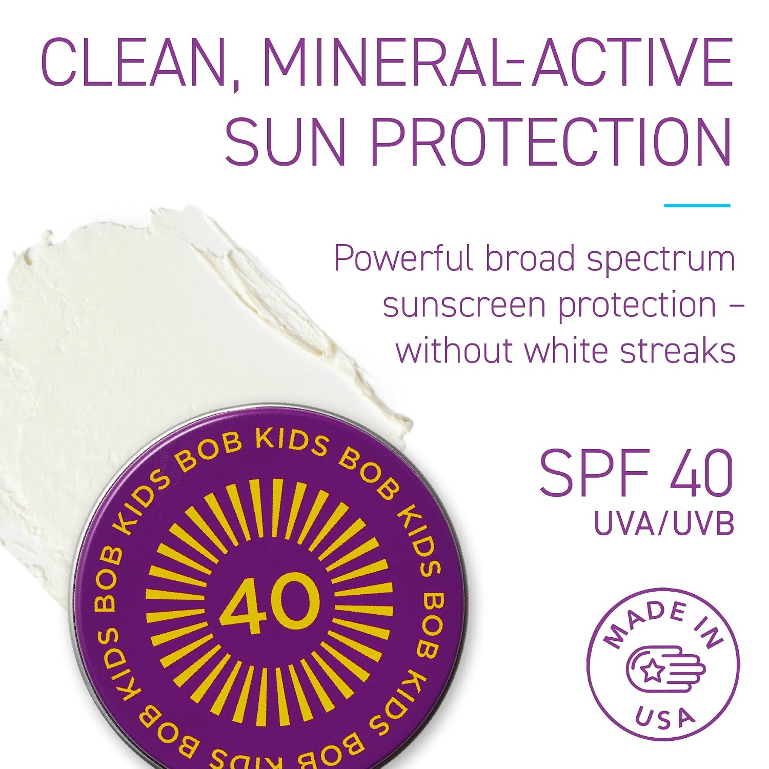 BOB KIDS Duo Pack SPF Sun Protection, SPF 30 Mineral Powder Sunscreen & SPF 40 Kids Sun Protection Balm, Broad Spectrum, Fragrance Free, Water Resistant