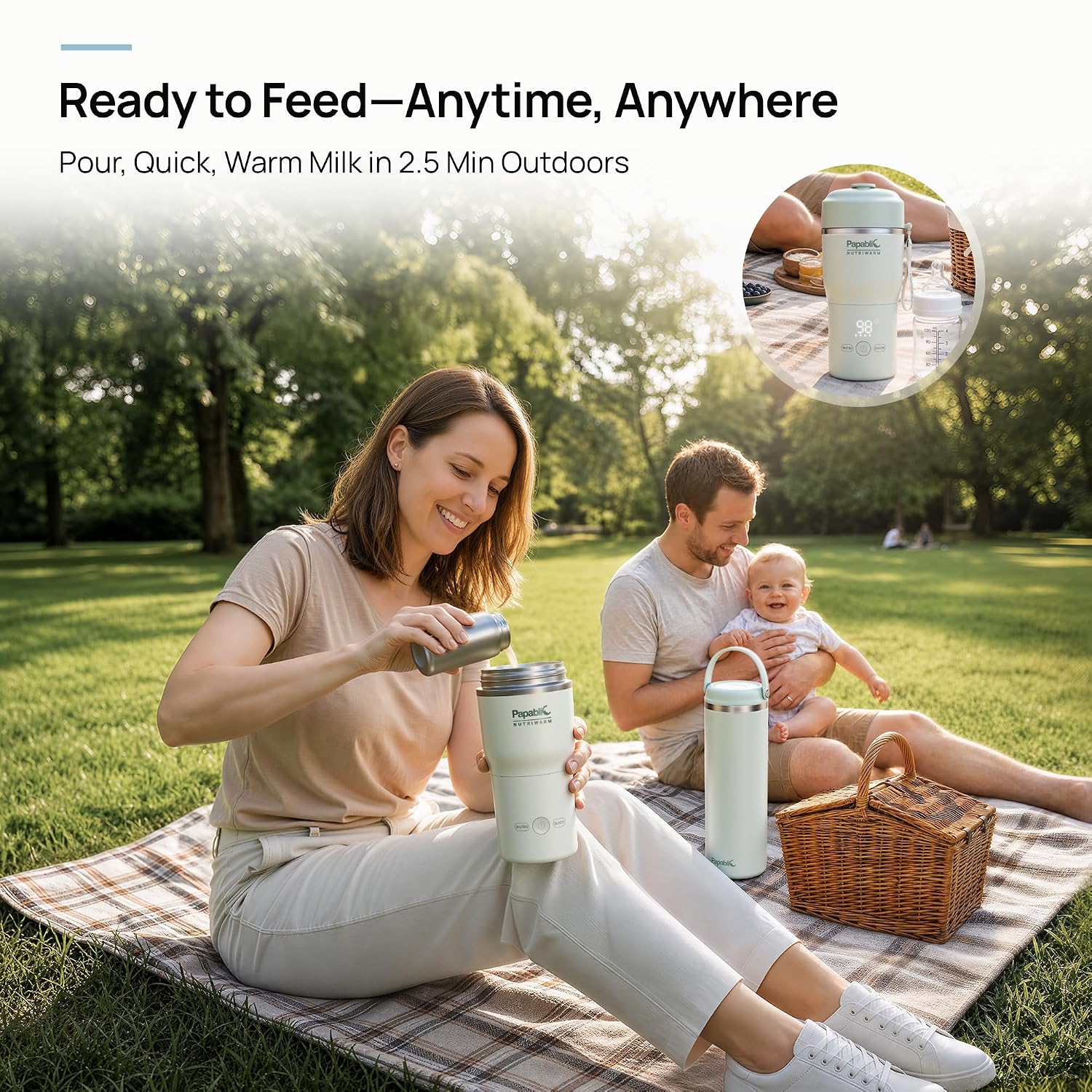 Papablic [2026 NEW Upgraded] NutriWarm™ Portable Bottle Warmer