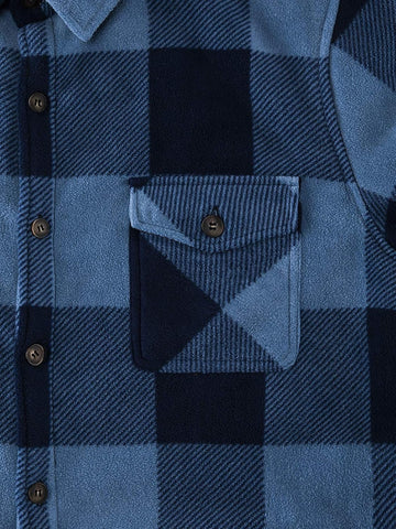 ZENTHACE Men's Warm Sherpa Lined Plaid Shirt Jacket