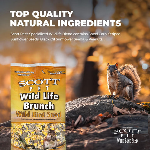 Scott Pet Wild Bird Seed, Wildlife Brunch Blend, 8.5lb, High Protein