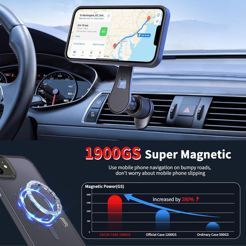 CACOE Magnetic Case for iPhone 12 & iPhone 12 Pro 6.1 inch, Dark Blue