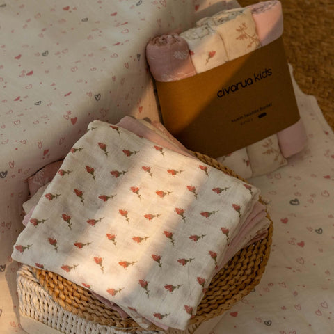 Muslin Swaddle Blankets for Newborn, Cotton Receiving Blanket