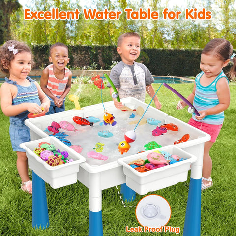 arscniek Toddler Activity Table & Chairs Set, 7-in-1 Kids Desk for Age 3-7