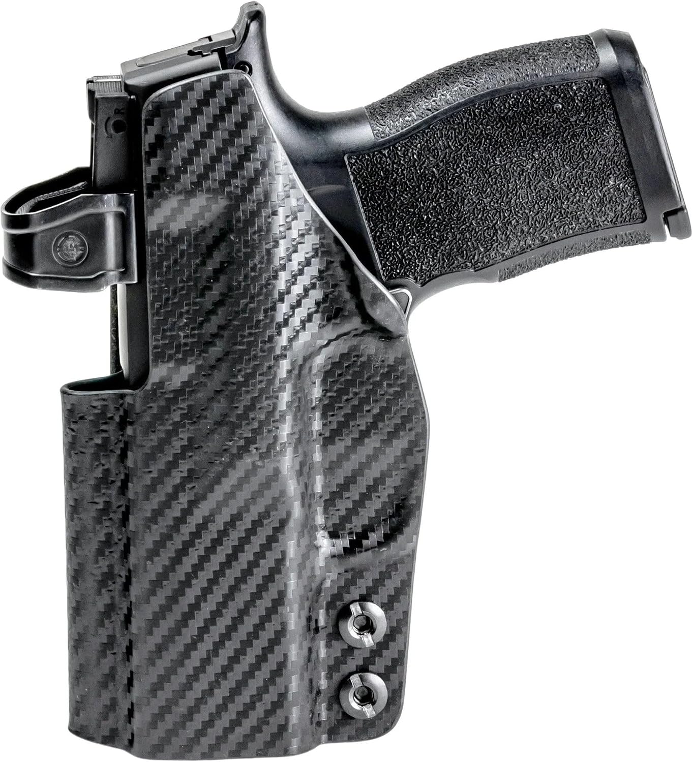 Rounded IWB Holster - Inside Waistband Concealed Carry, American Made, Concealment Express, Carbon Fiber Black Kydex, Optics Ready, Fits: