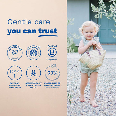 Mustela Certified Organic Micellar Cleansing Water -No-Rinse Natural Water Cleanser w/Olive Oil & Aloe Vera - For Baby, Kid & Adult - Fragrance Free, EWG Verified & Vegan -13.5 oz-Packaging may vary