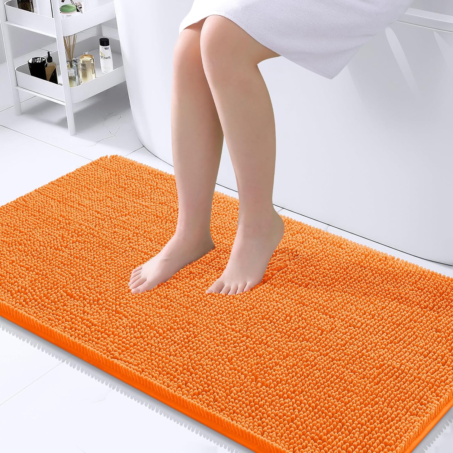 OLANLY Bathroom Runner Rugs 40x24, Extra Soft Absorbent Chenille Bath Rugs
