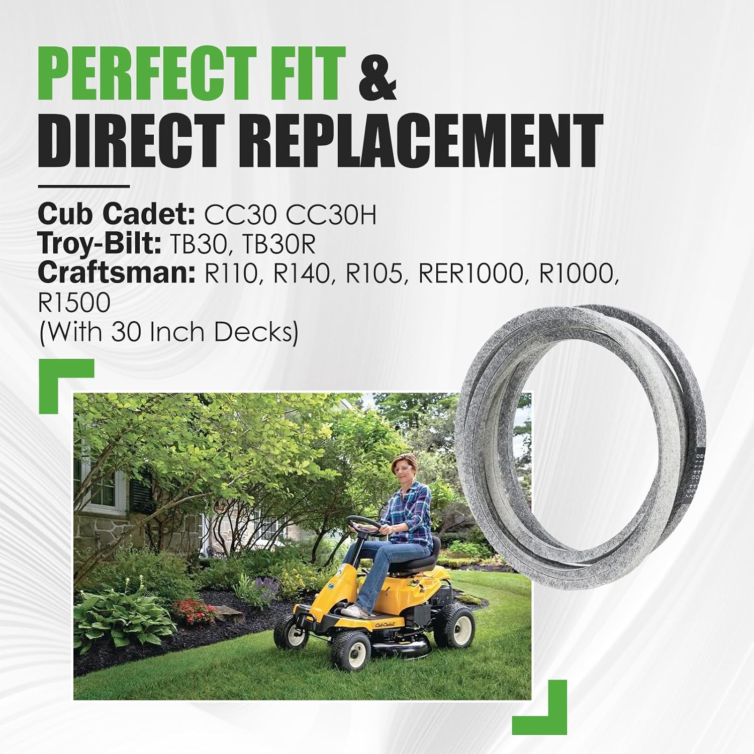 954-05001 Mower Deck Belt Fit for Cub Cadet CC30 CC30H Troy Bilt TB30R TB30