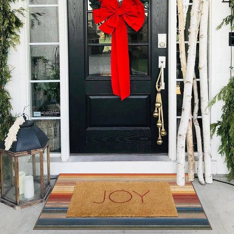 Front Door Mat Indoor Outside Entrance 2x3 Modern Ombre Rainbow Rug