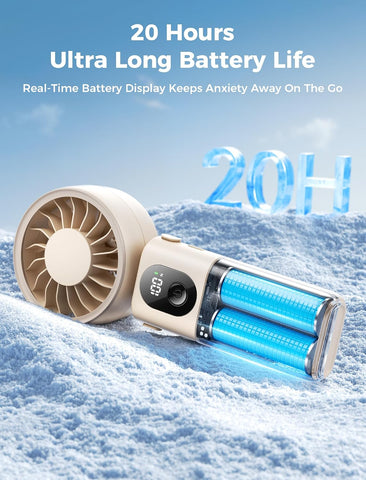 Aecooly Mighty Portable Handheld Fan 2 Pack | 20H Max Cooling Time