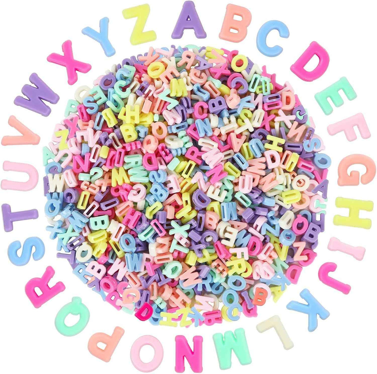 Augshy 700Pcs Large Alphabet Letter Beads for Chunky Jewelry Crafts