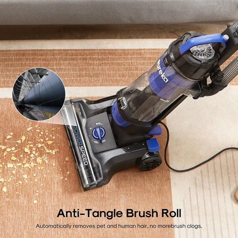 Eureka Lightweight Powerful Upright Vacuum Cleaner for Carpet and Hard Floor, PowerSpeed, New Model,Blue,black/New Model