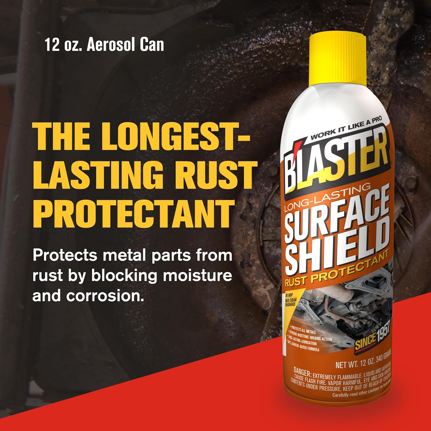 B’Laster Surface Shield Rust Prevention Spray – Lanolin Undercoating Spray for Vehicles, Up to 2-Year Corrosion Protection, Rust Inhibitor & Anti Corrosion Spray for Metal (Pack of 6)