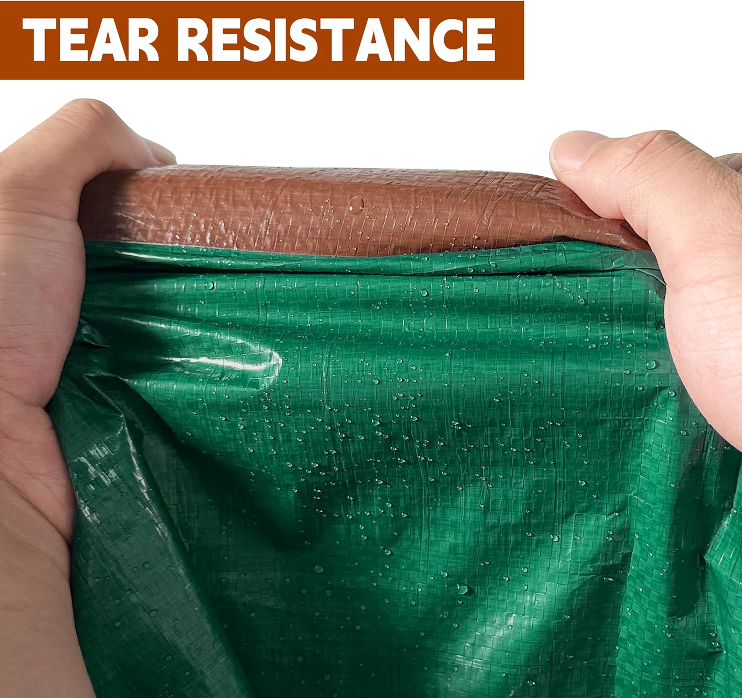 10x20Ft 7mil Waterproof Tarp Reinforced Edges Grommets, Green/Brown