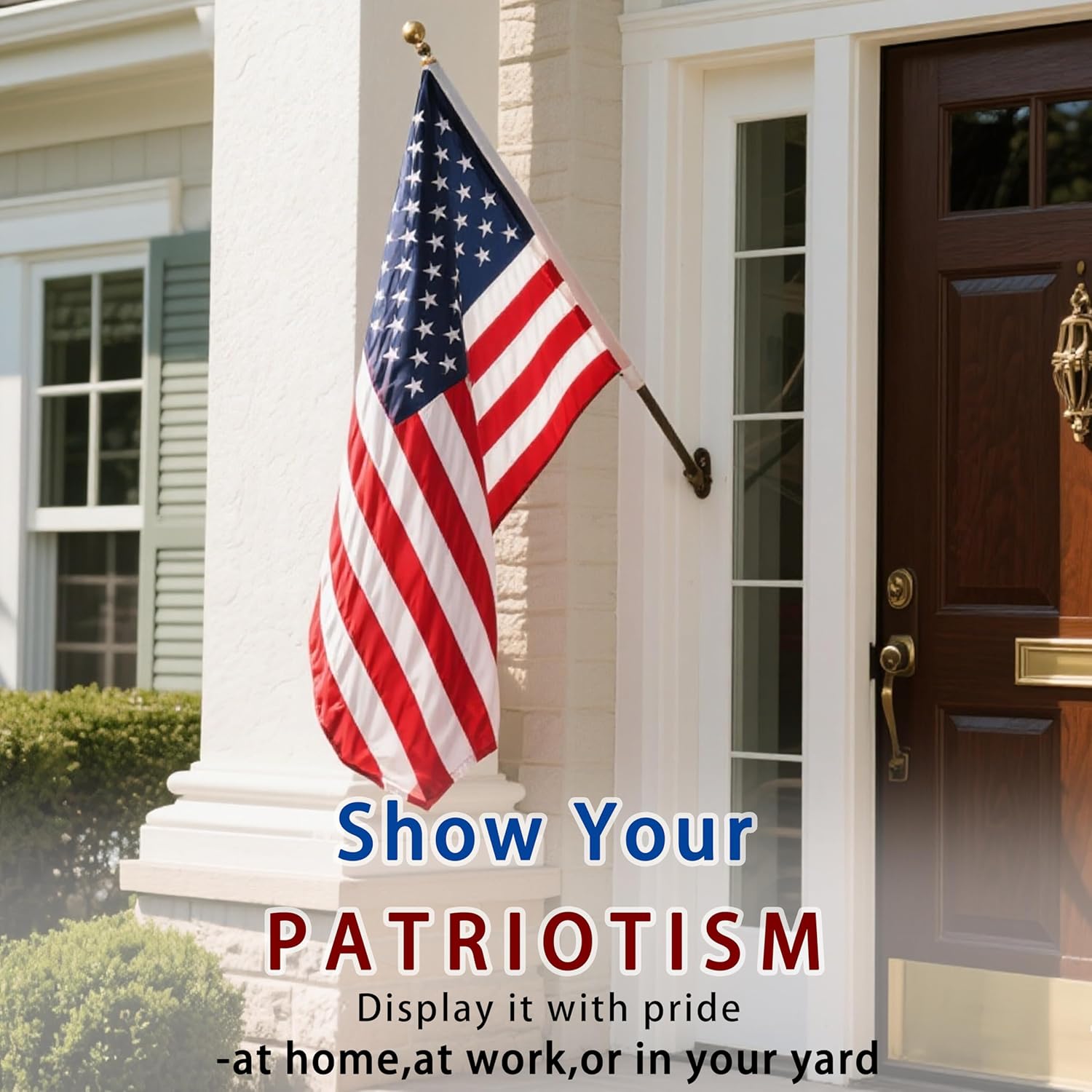 American flag 3x5 FT for Outside, Heavy Duty Polyester USA Flag Outdoor with Embroidered Stars, Sewn Stripes, US Flag with Brass Grommets for Indoor, Outdoor, All Weather