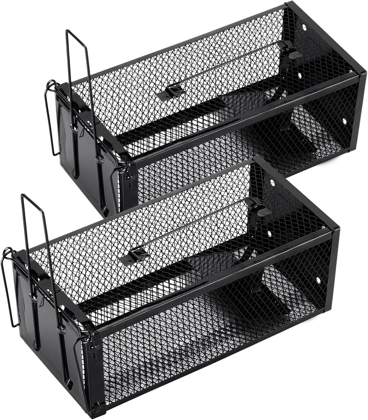 2 Pack Humane Rat Traps 12.5"x5.5"x4.5", Reusable Mouse Traps for Indoor/Outdoor Use, No-Kill Live Capture for Chipmunks, Rats, Mice