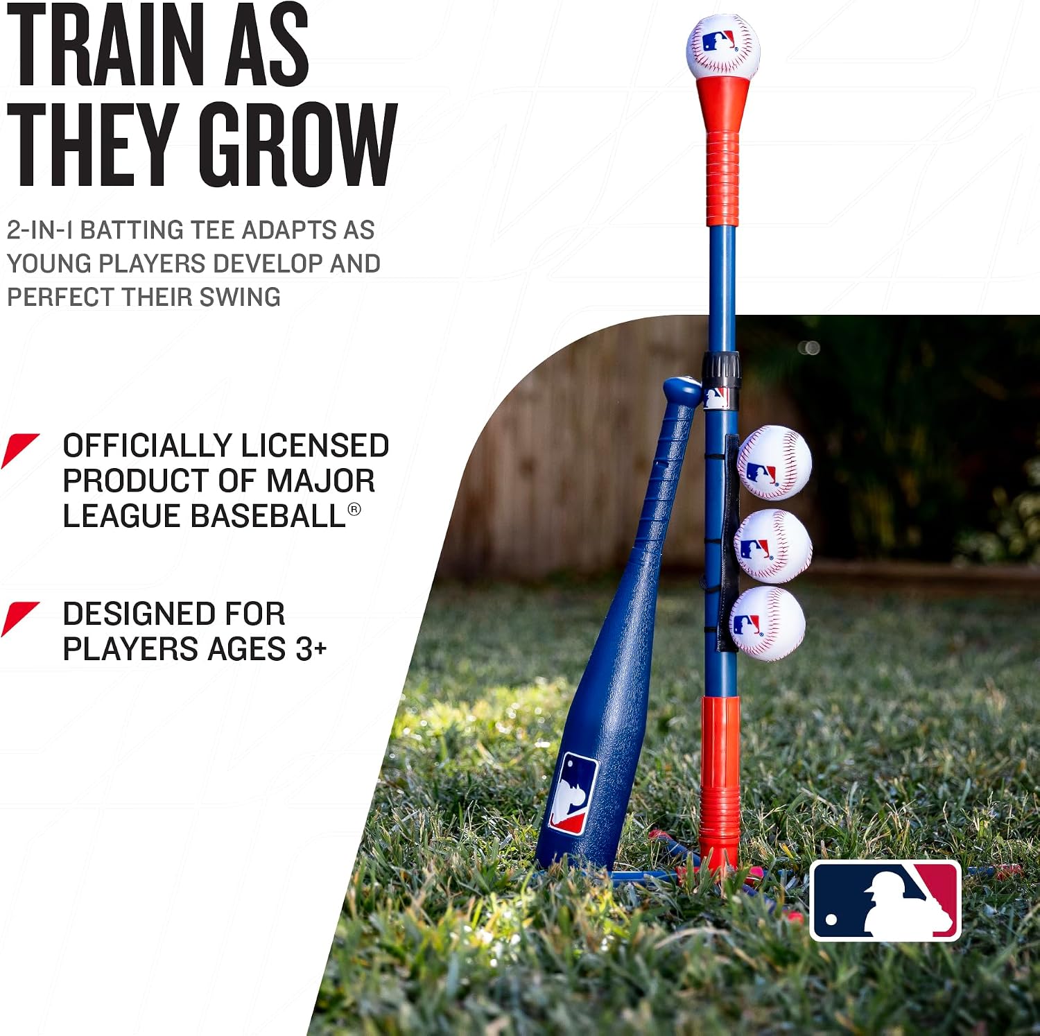 Franklin Sports Grow-with-Me Kids Baseball Batting Tee + Stand Set for Youth + Toddlers - Youth Baseball, Softball + Teeball Hitting Tee Set for Boys + Girls