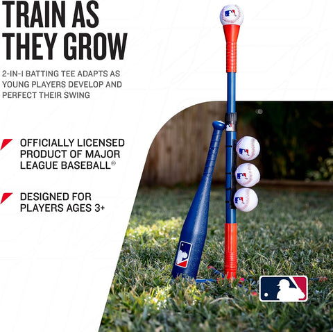 Franklin Sports Grow-with-Me Kids Baseball Batting Tee + Stand Set for Youth + Toddlers - Youth Baseball, Softball + Teeball Hitting Tee Set for Boys + Girls